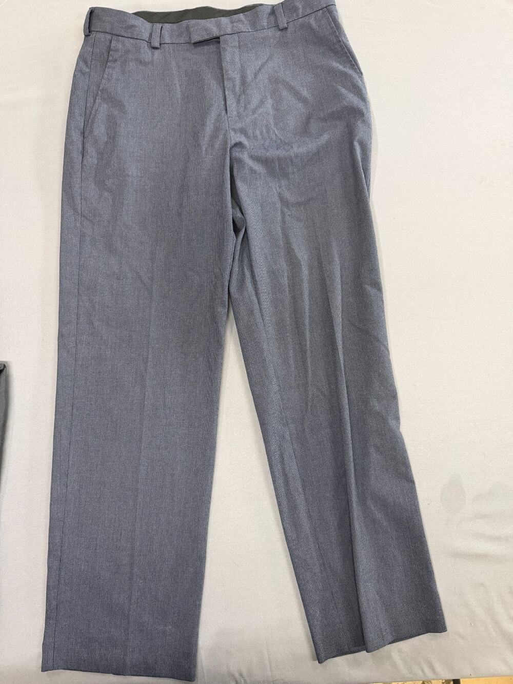 Kenneth Cole Reaction Men's Dress Pants Dark Gray Charcoal Size 34x32 Flat Front